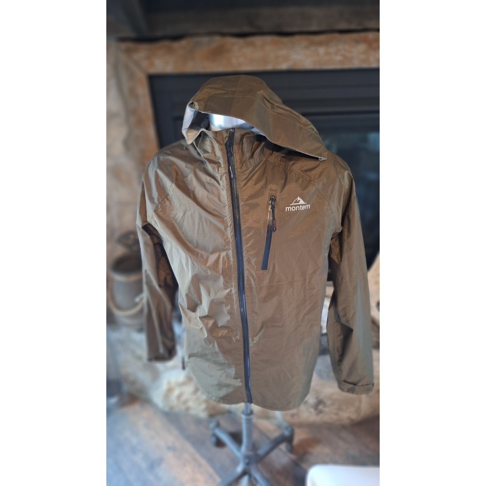 MONTEM HOODED RAIN JACKET WATERPROOF SHELL HIKING CAMPING WINDBREAKER - Picture 2 of 9